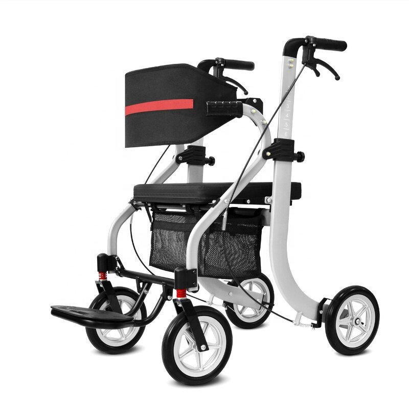 Walker Manufacturer - Euro Folding With Shopping Bag and Seat Aircraft Grade Aluminum for Handicapped