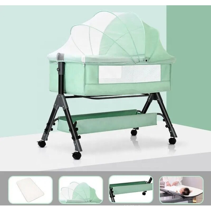 Baby Bed Manufacturer - New Born Movable Baby Care Infants Cot for Hospital Home Postnatal Center