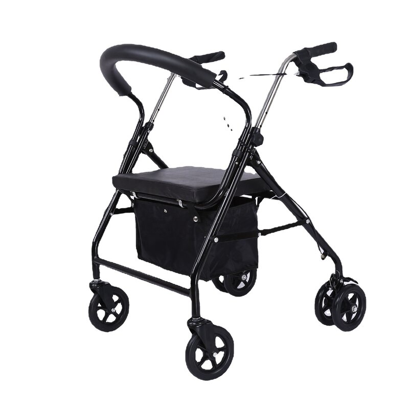 Shopping Trolley Manufacturer - Modern Convenient Elderly With Seat Wheels and Basket Walker