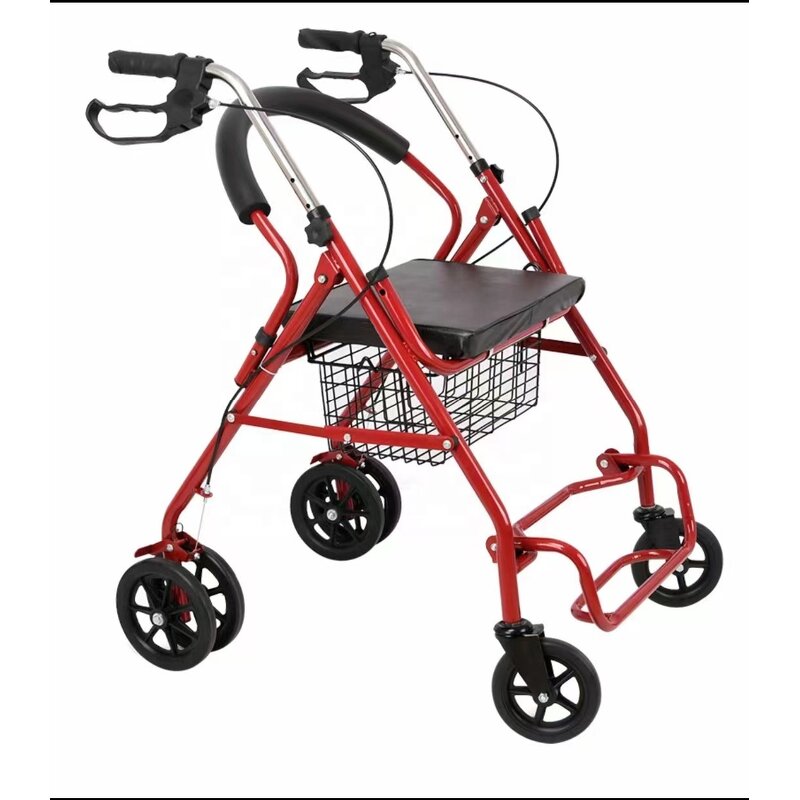 Shopping Trolley Manufacturer - Modern Convenient Elderly With Seat Wheels and Basket Walker