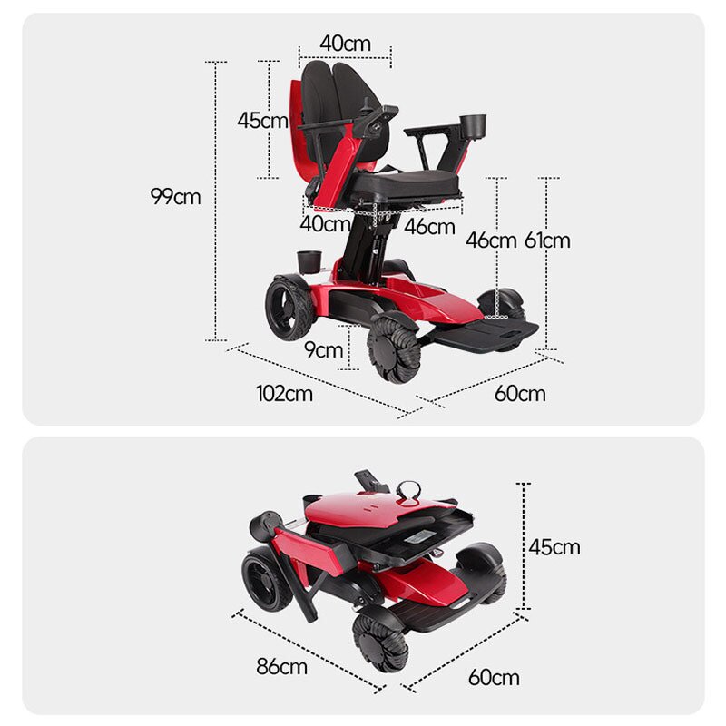 Electric Wheelchair Manufacturer - Luxury Comfortable Backrest Smart Foldable Mobility Lift with 8A Battery