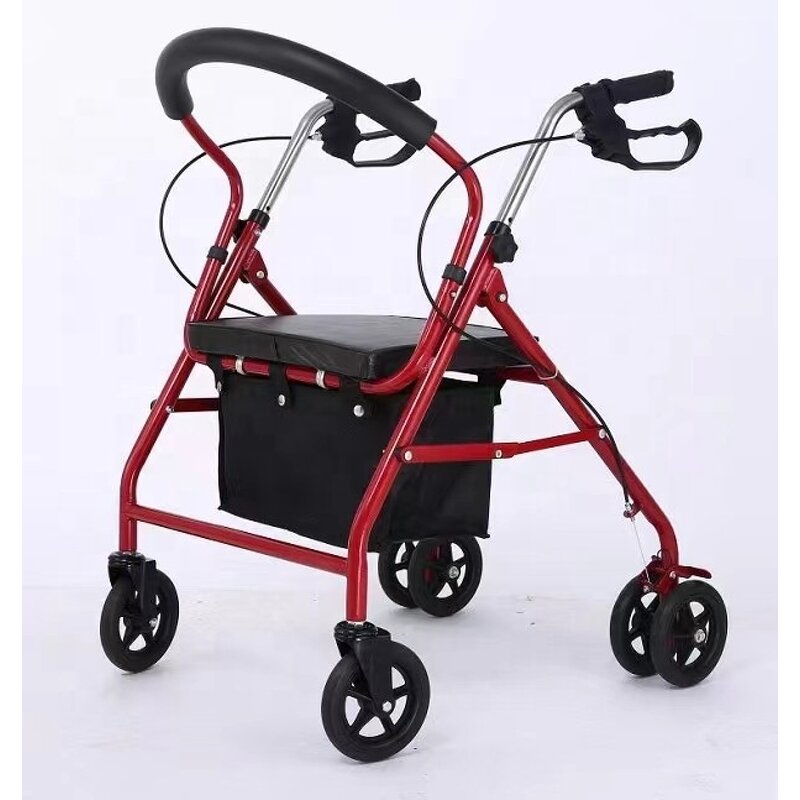Shopping Trolley Manufacturer - Modern Convenient Elderly With Seat Wheels and Basket Walker