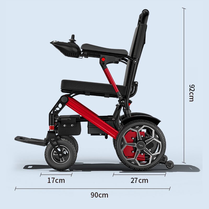 Electric Wheelchair Manufacturer - Aluminium Alloy Ultra Light 12A Lithium Battery Portable Folding