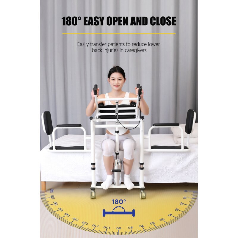 Transfer Wheelchair Manufacturer - Multi-Functional Hydraulic Mobile Bedside Shifter Toilet Assisted with Seat Belt