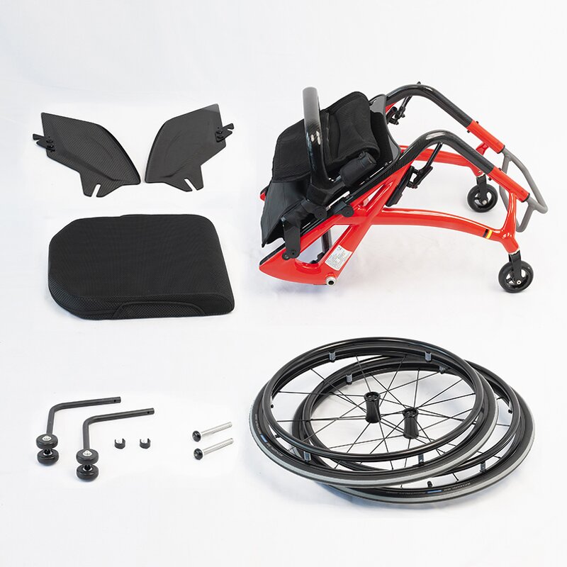 Wheelchair Manufacturer - Carbon Fiber Sports with Side Guards Quick Release Backrest Foldable Footrest