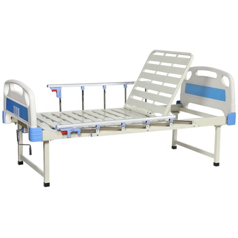 Hospital Bed Manufacturer - Hot Sale 1crank Single Manual Patient Nursing Bed with Mattresses Table