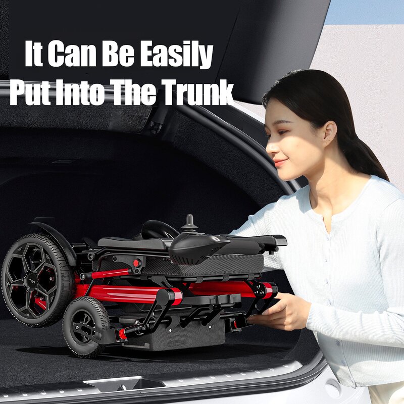 Electric Wheelchair Manufacturer - Aluminium Alloy Ultra Light 12A Lithium Battery Portable Folding