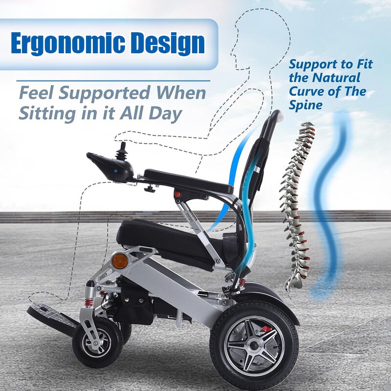 Electric Wheelchair Manufacturer - Folding Portable Aluminum Alloy Remote Control Reclining for Disabled