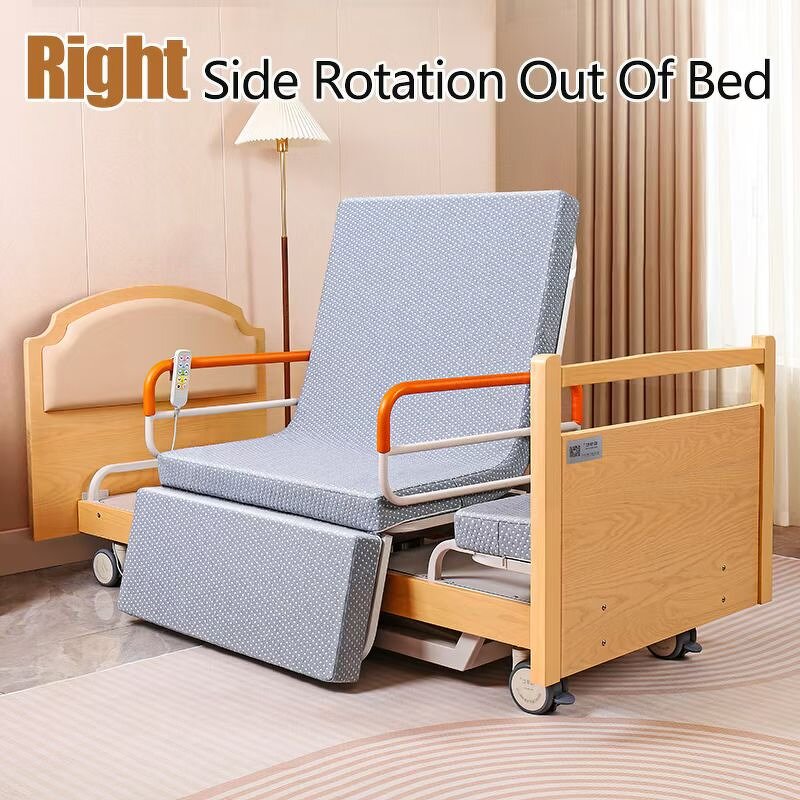 Nursing Bed Manufacturer - Adjustable Home Patient Care Wooden 5 Function Rotating Automatic Electric