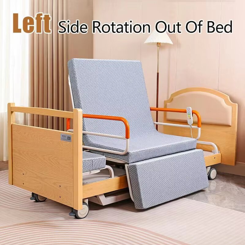 Nursing Bed Manufacturer - Luxury Wooden Home Care Hospital Electric Multifunctional Rotating for Disable
