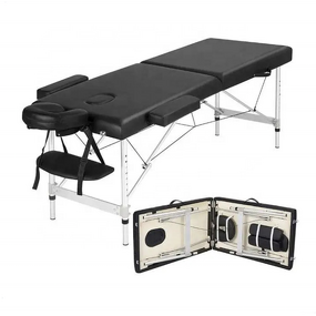 Massage Table Manufacturer - Cheap Portable Collapsible Tattoo Beauty Spa Aluminum Bed Black