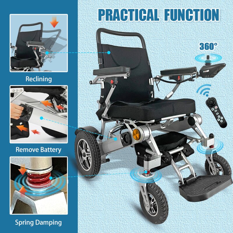 Electric Wheelchair Manufacturer - Luxury Reclining 500W Motor Smart Controller Portable for Disabled