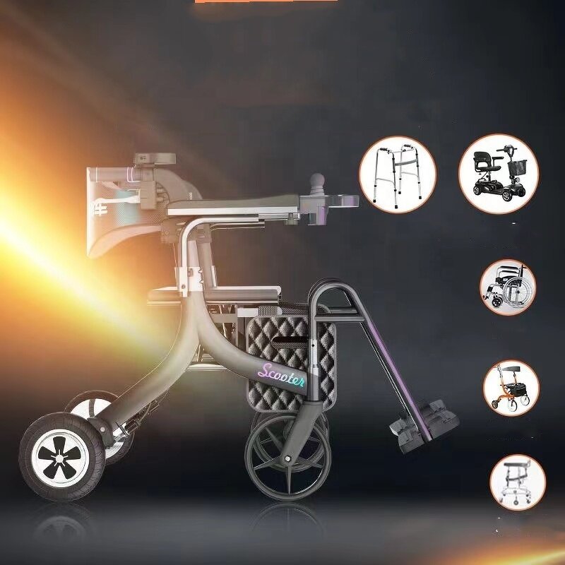 Rollator Walker Manufacturer - Multi-Functional Portable Lightweight Folding 5 in 1 Electric for Shopping Cart