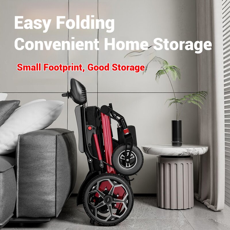 Electric Wheelchair Manufacturer - Aluminium Alloy Ultra Light 12A Lithium Battery Portable Folding