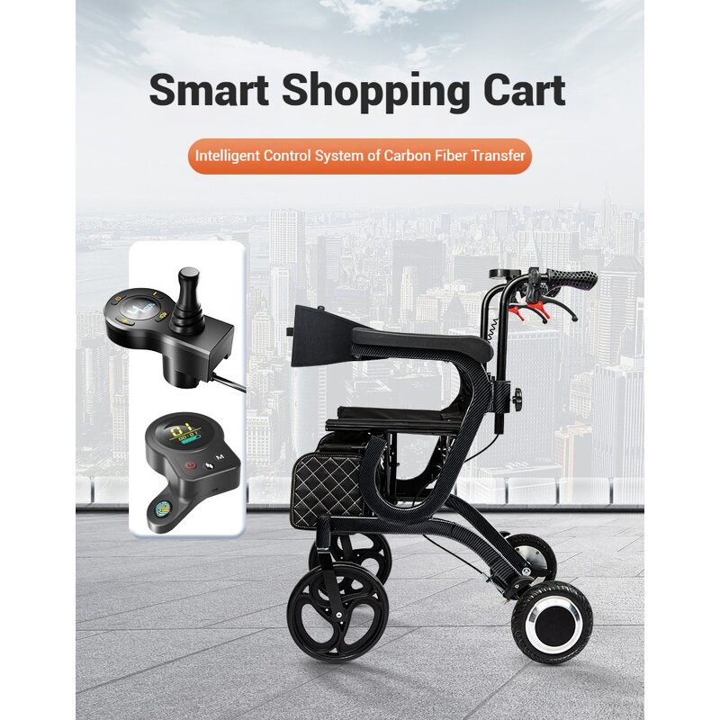 Rollator Walker Manufacturer - Folding Portable 4 Wheel Electric Aluminium Lightweight Walking Wheelchair