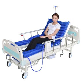 Nursing Bed Manufacturer - Multifunctional Turn-over Manual 3 Cranks Hospital Bed With Toilet