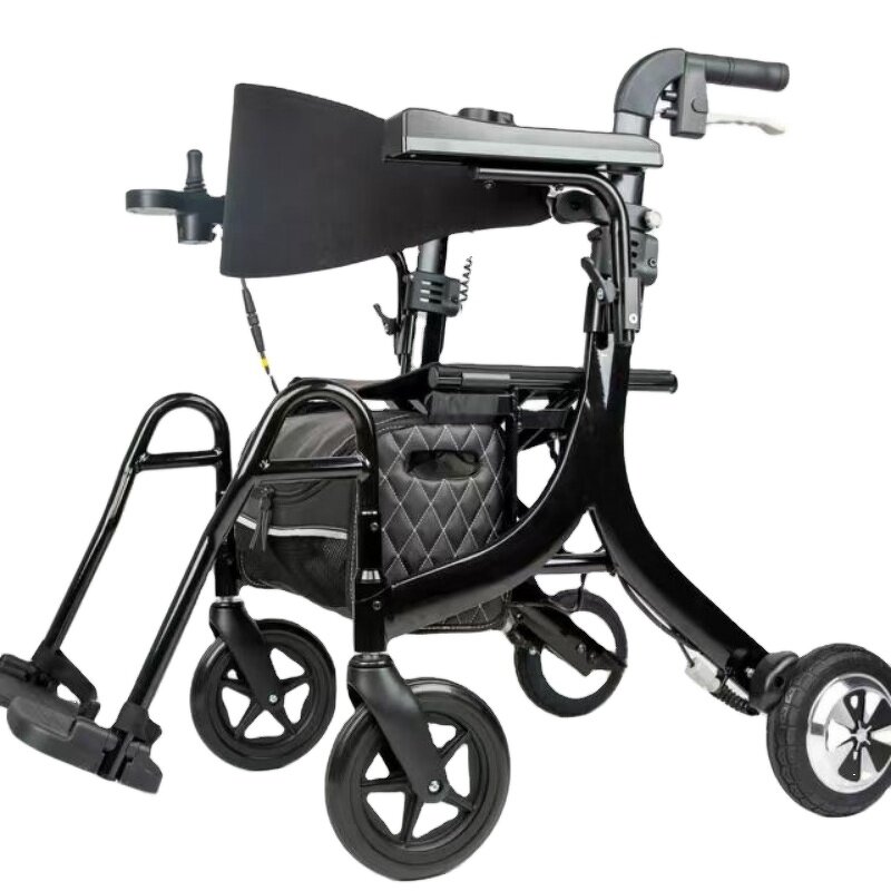 Rollator Walker Manufacturer - Folding Portable 4 Wheel Electric Aluminium Lightweight Walking Wheelchair