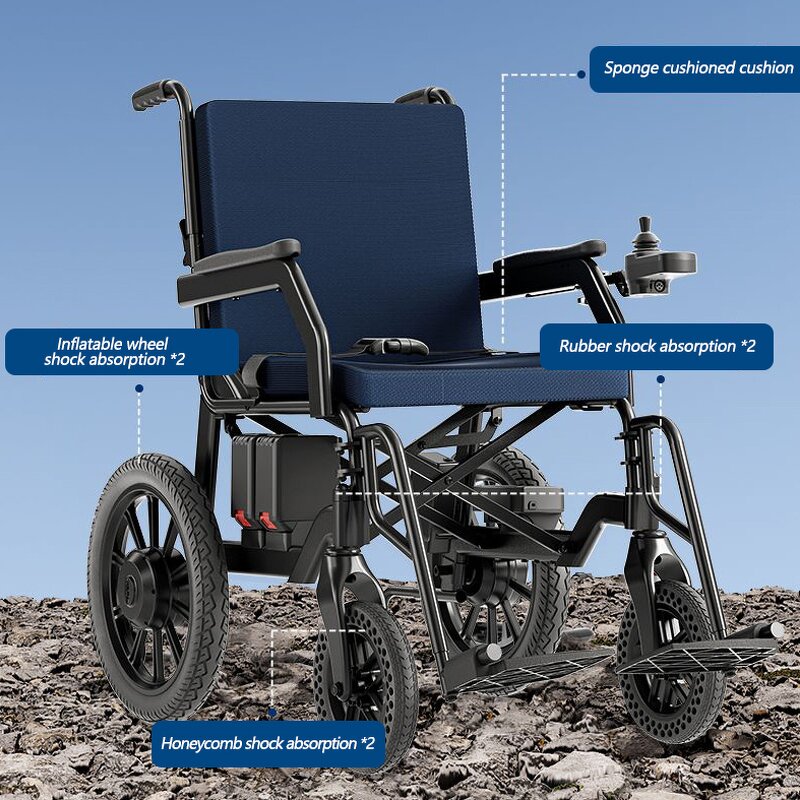 Electric Wheelchair Manufacturer - 2024 Hot Airplane Lithium Battery Aluminum Lightweight Foldable Widened Off-road