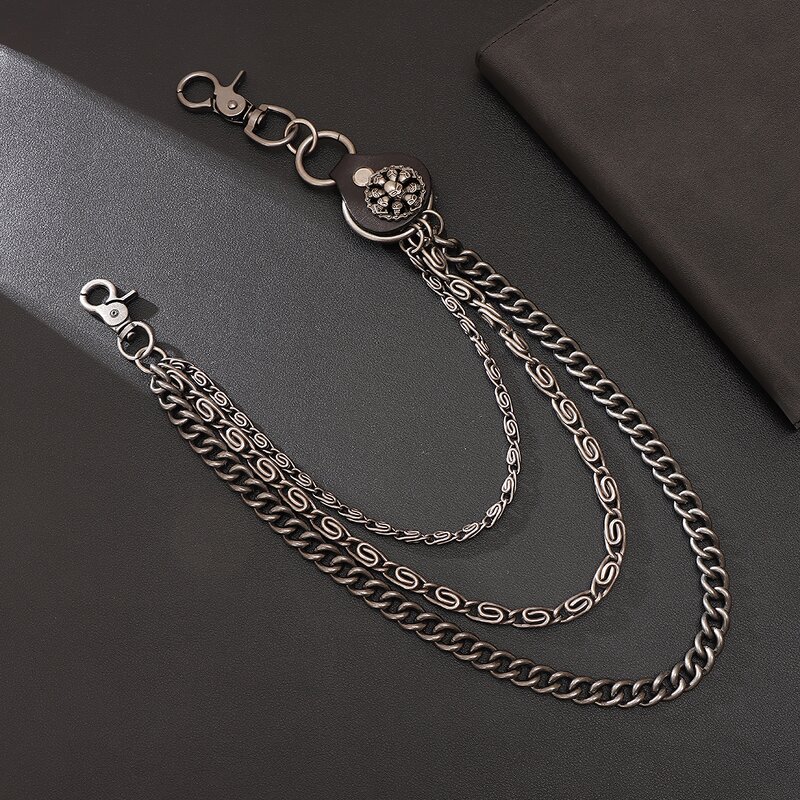 Waist Chain Manufacturer - Trendy Mens Motorcycle Punk Hip Hop Leather Skull Pants