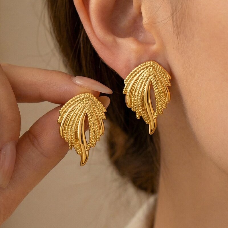 Stainless Steel Earrings Manufacturer - Designer Wings 18K Gold Plated Waterproof Women