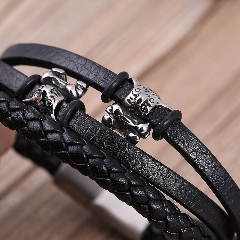 Leather Bracelet Manufacturer - Personalized Multi-layer Braided Unisex Stainless Steel