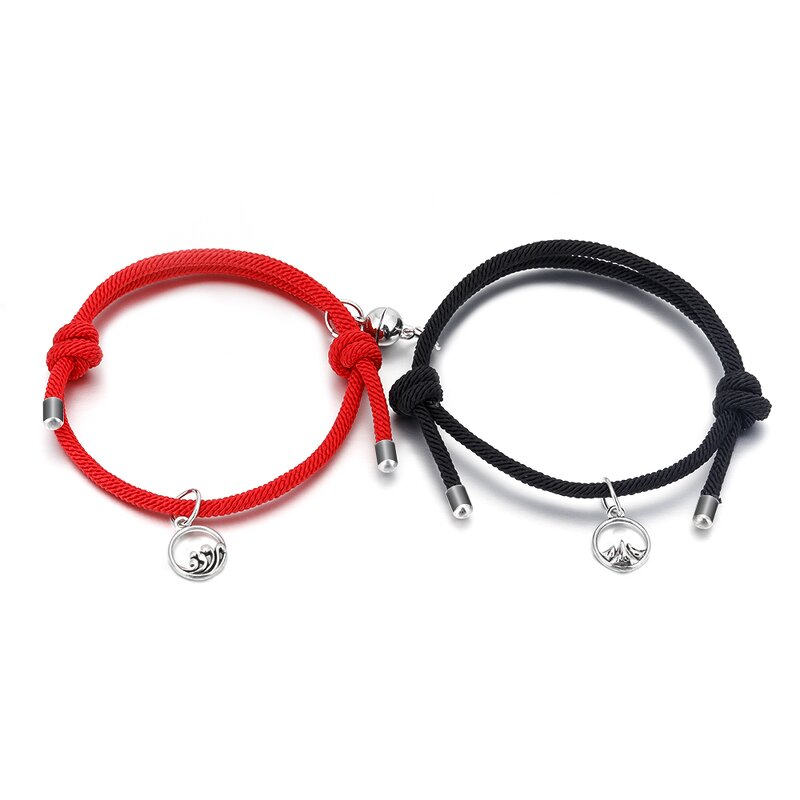 Couple Bracelet Manufacturer - Miss You Magnetic Rope Set Long Distance Charm