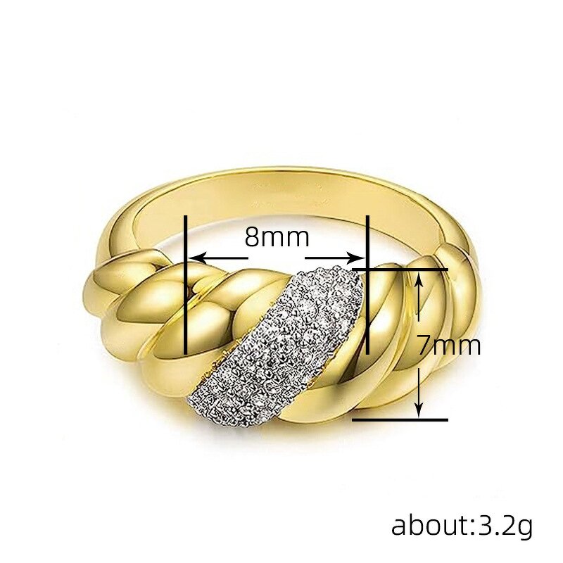 Engagement Ring Manufacturer - Vintage Croissant Micro Inlaid Versatile Trendy