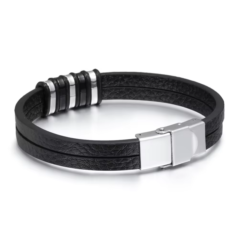 Leather Bracelet Manufacturer - Stainless Steel 925 Silver Bulk Trendy Mens