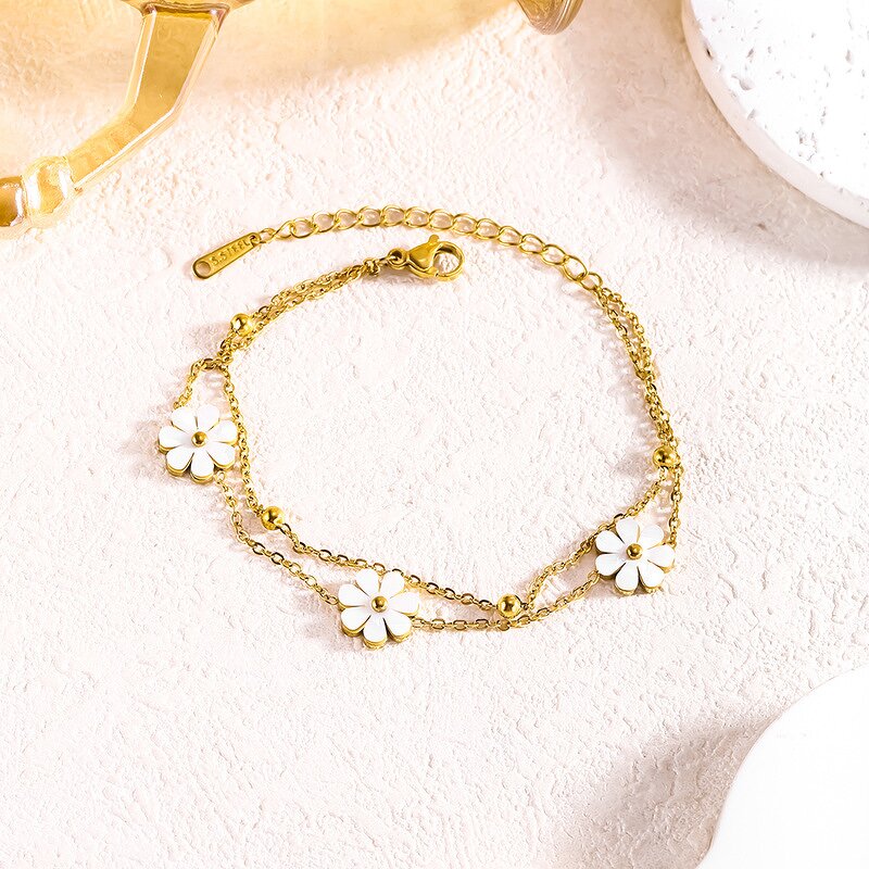 Jewelry Set Manufacturer - Daisy Necklace Bracelet Stud Earrings Flower Women Gift