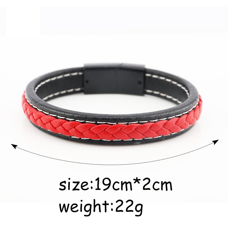 Couple Bracelet Manufacturer - Braided Alloy Leather Magnetic Best Friends Gift