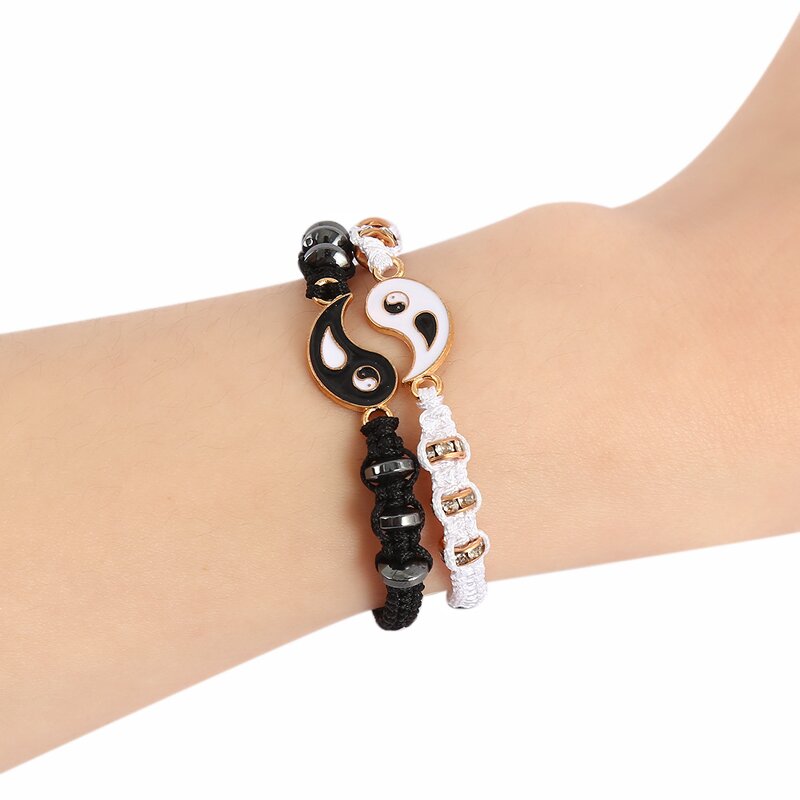 Couple Bracelet Manufacturer - Alloy Tai Chi Bagua Braided Artificial Diamond