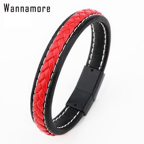 Couple Bracelet Manufacturer - Braided Alloy Leather Magnetic Best Friends Gift