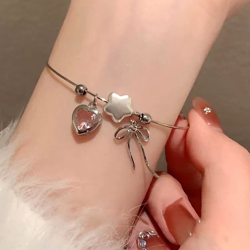 Thin Bracelet Manufacturer - Sweet Bow Open Star Zircon Jewelry