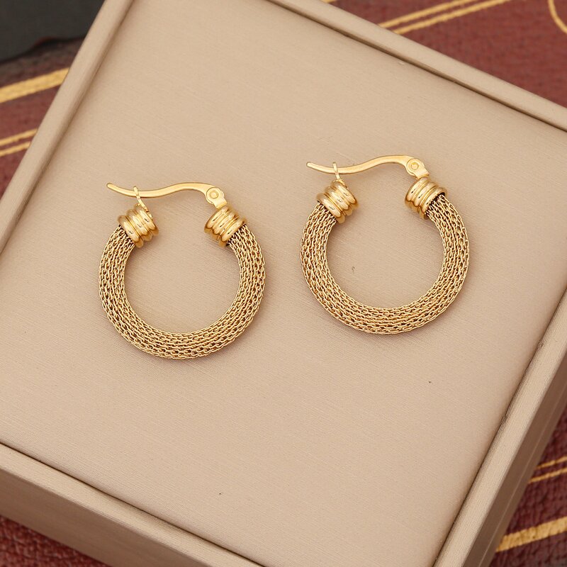 Hoop Earrings Manufacturer - Gold Plated Hollow Out Big Large Thick Women