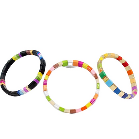 Elastic Bracelet Manufacturer - Gold Plated Tila Beads Bohemia Style Cute