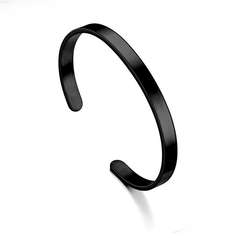 Titanium Steel Bracelet Manufacturer - Open Adjustable Plain Engravable LOGO