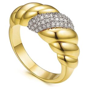 Engagement Ring Manufacturer - Vintage Croissant Micro Inlaid Versatile Trendy
