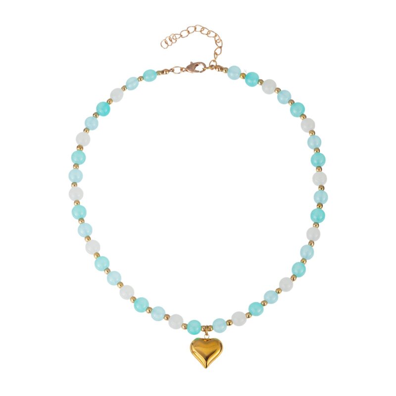 Pendant Necklace Manufacturer - 2026 Rainbow Gemstone Heart Handmade Resort Women