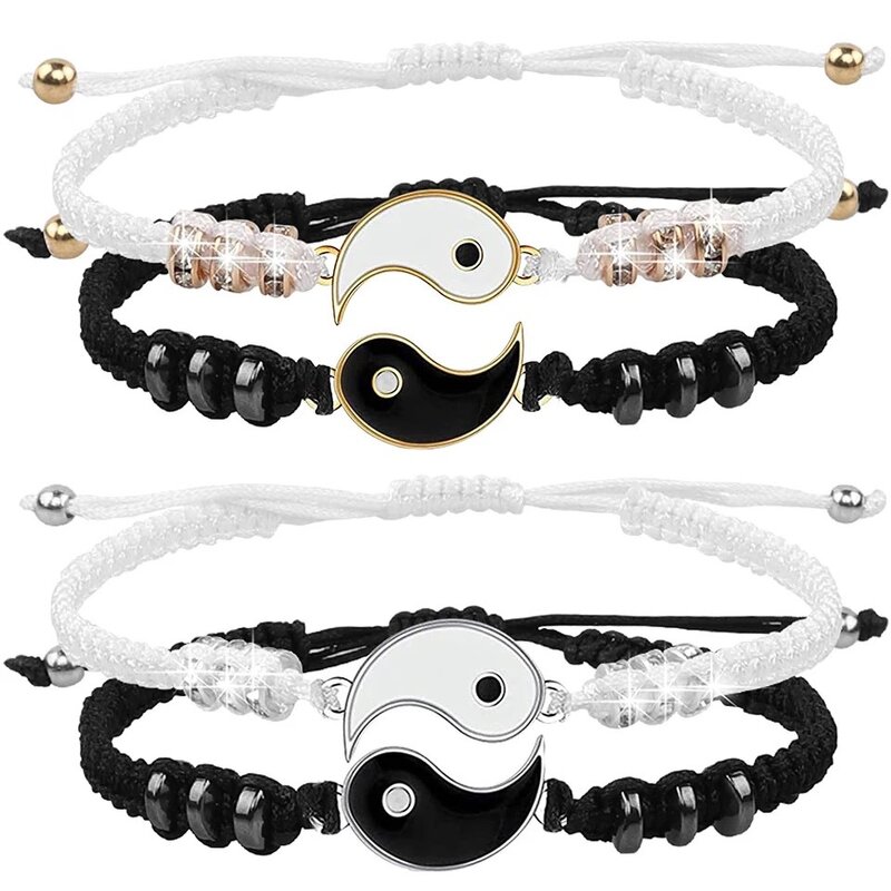 Couple Bracelet Manufacturer - Alloy Tai Chi Bagua Braided Artificial Diamond