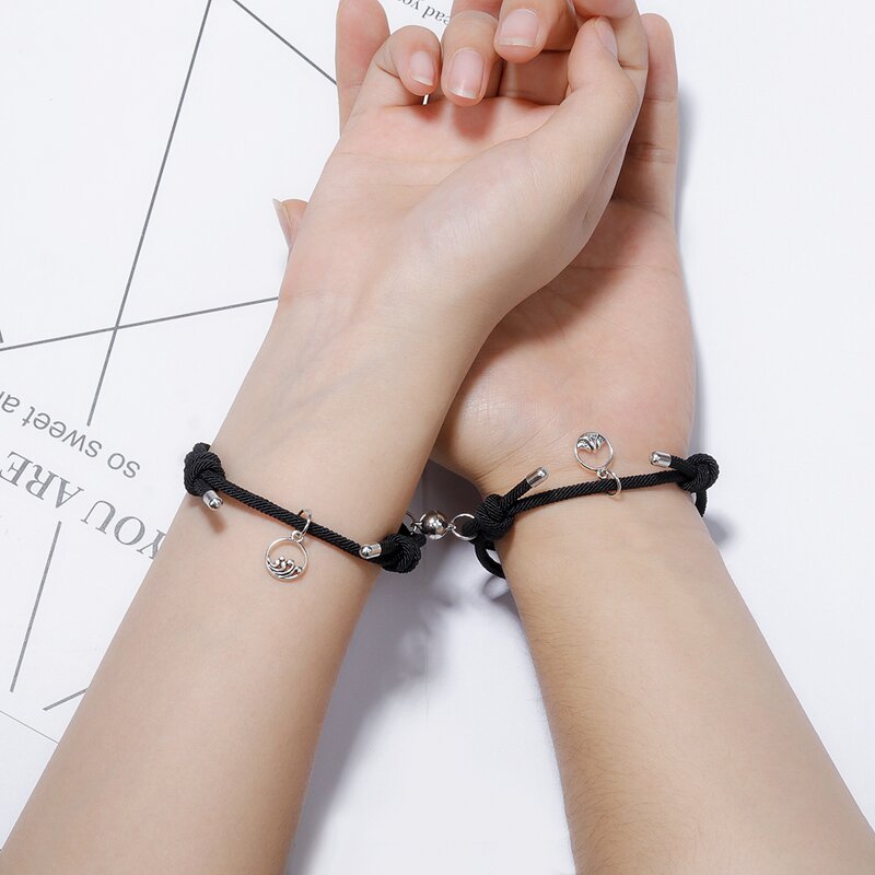 Couple Bracelet Manufacturer - Miss You Magnetic Rope Set Long Distance Charm