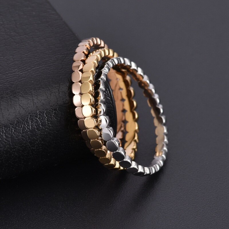 Stainless Steel Ring Manufacturer - 2mm Polished 18k Gold Plated Engagement Wedding Women
