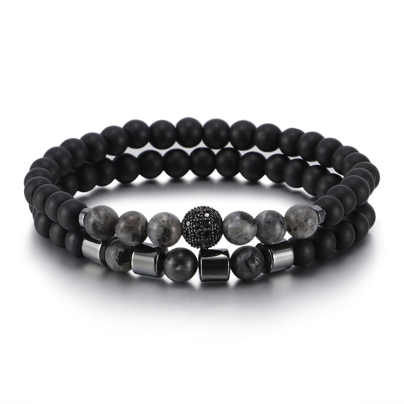 Couple Bracelet Manufacturer - Natural Stone Anti-fatigue Copper Bead Leather