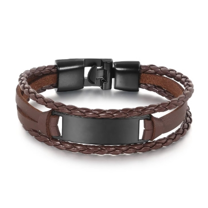 Leather Bracelet Manufacturer - Bulk Custom Engraved Multilayer Stainless Steel