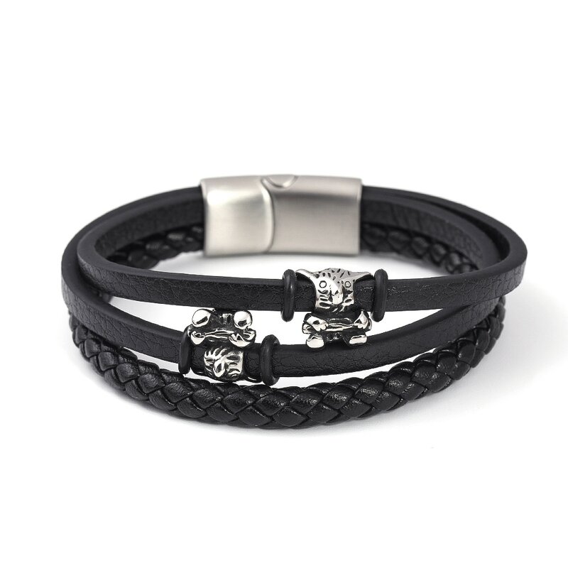 Leather Bracelet Manufacturer - Personalized Multi-layer Braided Unisex Stainless Steel