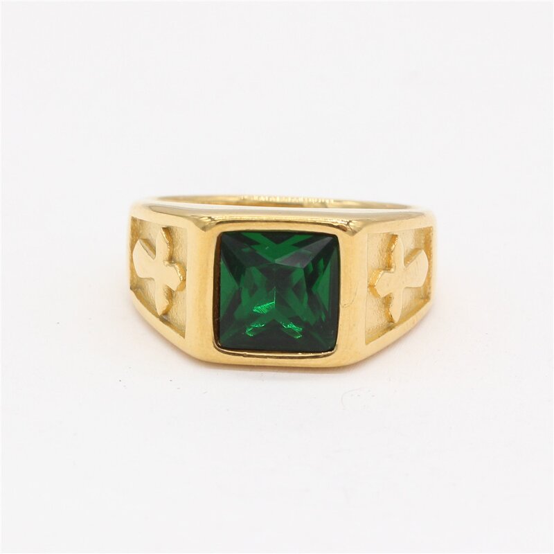 Titanium Steel Ring Manufacturer - 2026 European Punk Square Blue Unisex Party Gift