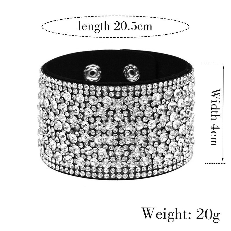 Flannel Bracelet Manufacturer - Diamond Inlaid Snap Button Bohemian Women Wide