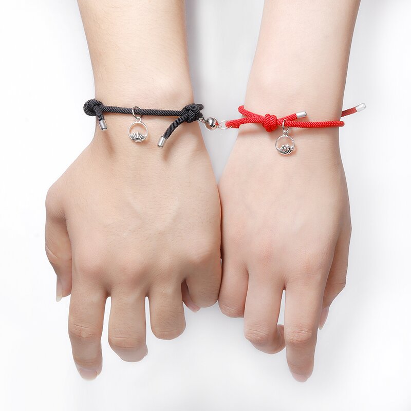 Couple Bracelet Manufacturer - Miss You Magnetic Rope Set Long Distance Charm
