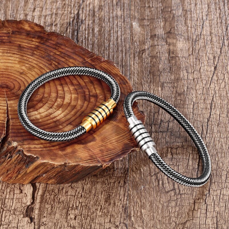 Wire Bracelet Manufacturer - Handmade Woven Stainless Steel Magnetic Clasp