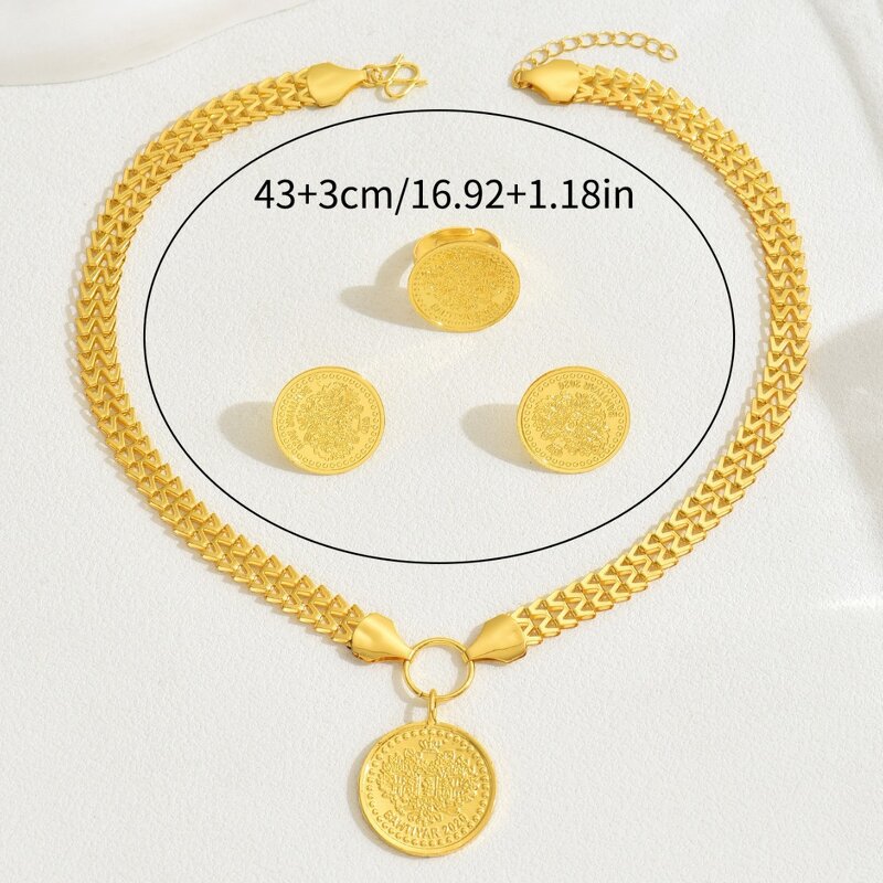 Jewelry Set Manufacturer - Retro Tree of Life Pendant Necklace Earrings Three Piece