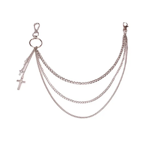 Trousers Chain Manufacturer - Geometry Hollow Cross Pendant Multi-layer Unisex